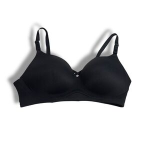 Torrid Curve Wire-Free Push Up Plunge Bra 36DD Black 360 Back Smoothing Black